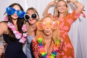 Photo booth group with props