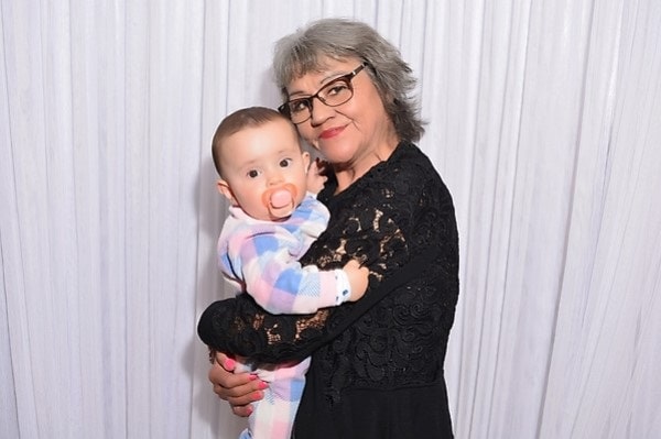 Photo booth pic grand mother and baby